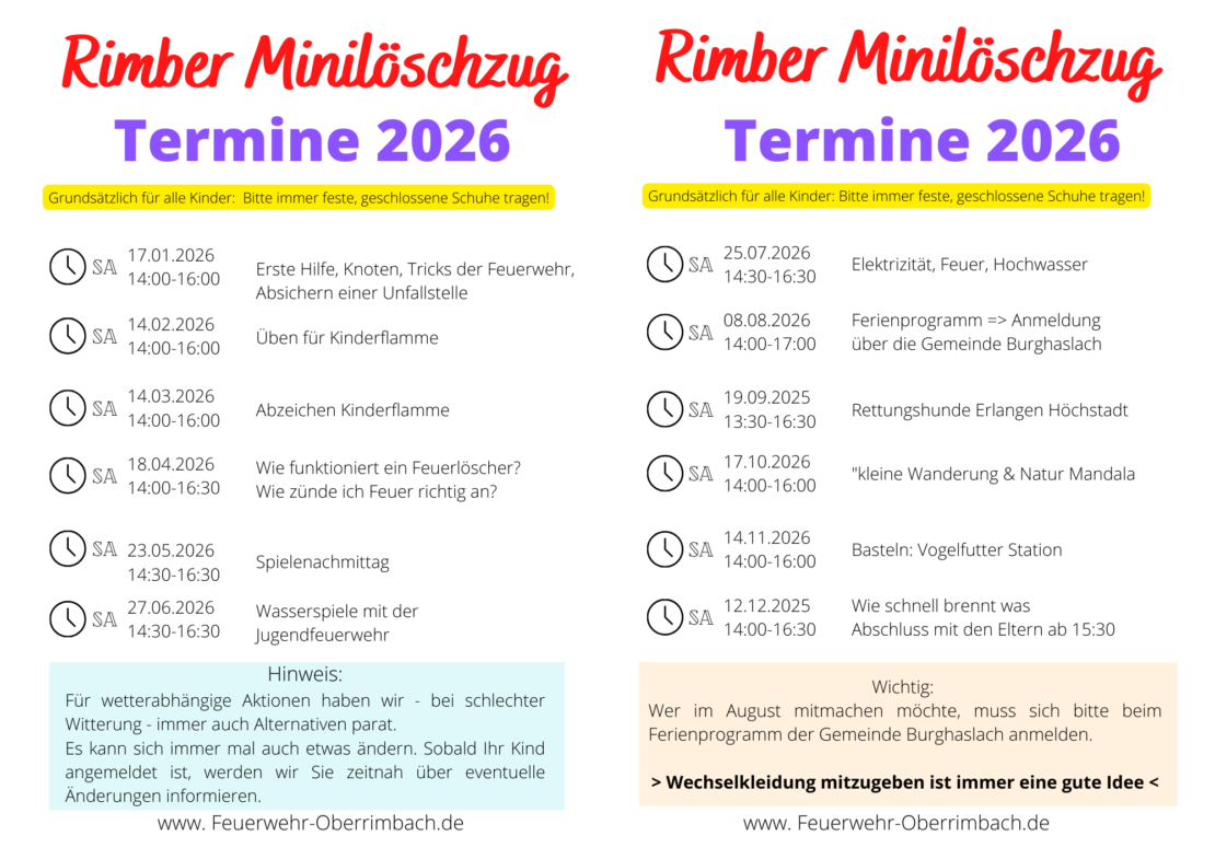 Termine 2025 Kinderfeuerwehr Oberrimbach Mini Feuerwehr 02